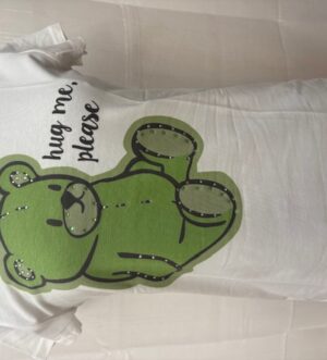 t-shirt peluche brillantinata verde